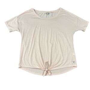 Toad&Co Swifty Tie Tee Womens Small‎ Pink Short Sleeve Front Knot Top